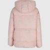 HollisterFauxFurLinedPinkPufferHoodedBomberJacket