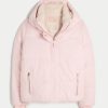 HollisterPinkPufferHoodedJacket