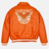 IconOrangeLeatherBomberJacket