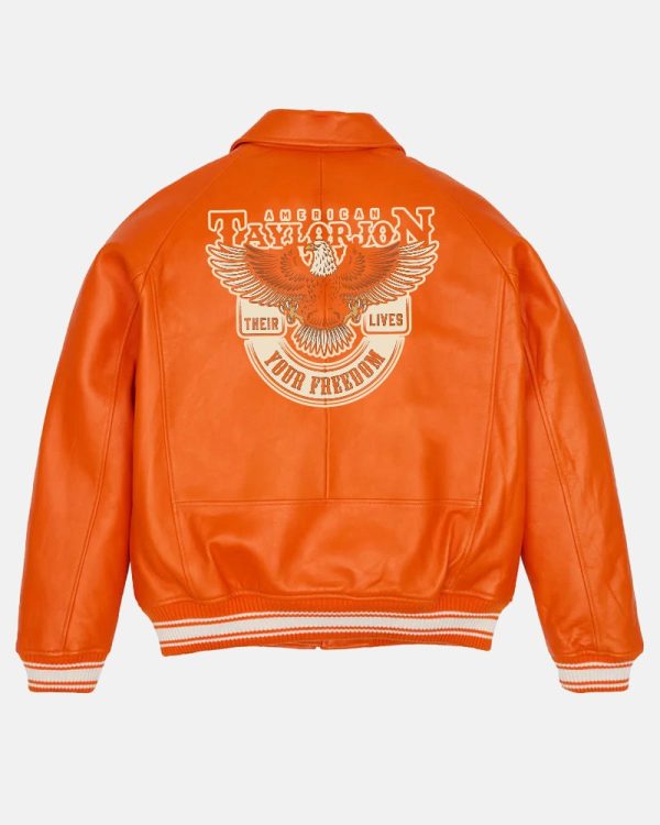 IconOrangeLeatherBomberJacket