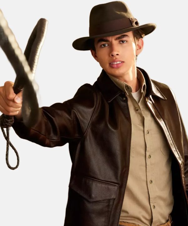 IndianaJonesBrownLeatherJacketforAdults