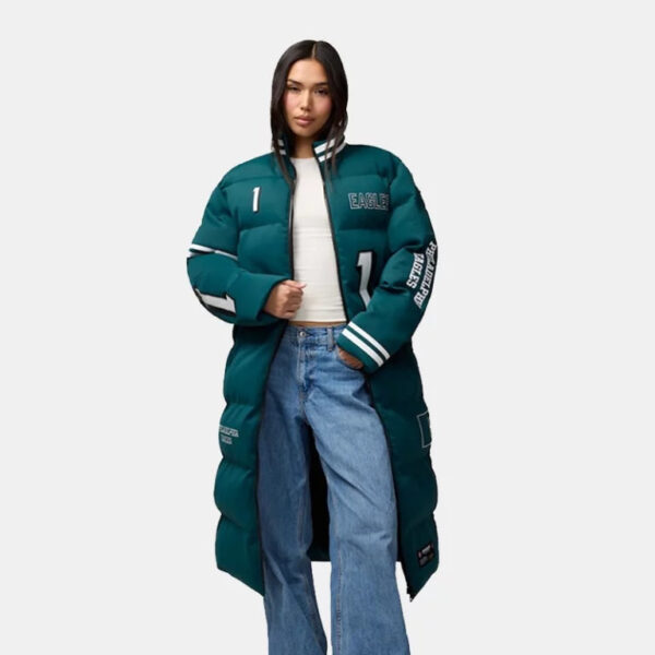 JalenHurtsDarkGreenPhiladelphiaEaglesOffSeasonxNFLPlayerPufferCoat