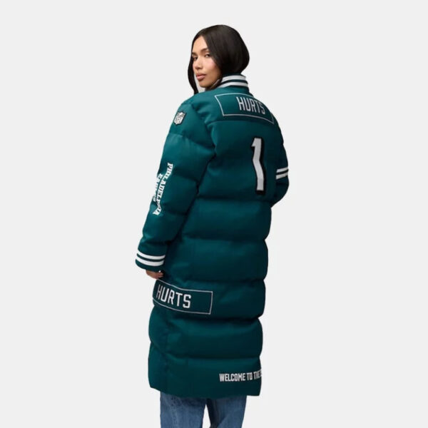 JalenHurtsDarkGreenPhiladelphiaEaglesOffSeasonxNFLPufferCoat