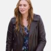 JessicaSiposLoveOnTheDanubeRoyalGetaway2024AvaMicalliefBrownLeatherJacket
