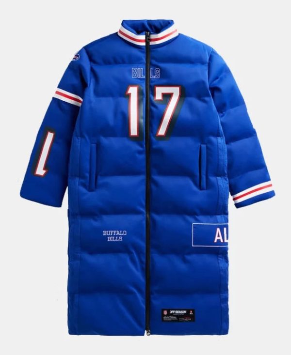 JoshAllenBuffaloBillsOffSeasonPlayerPufferLongCoat