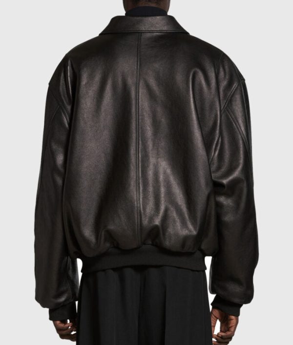 JustinBieberCozyandVintageBlackLeatherOversizedJacket