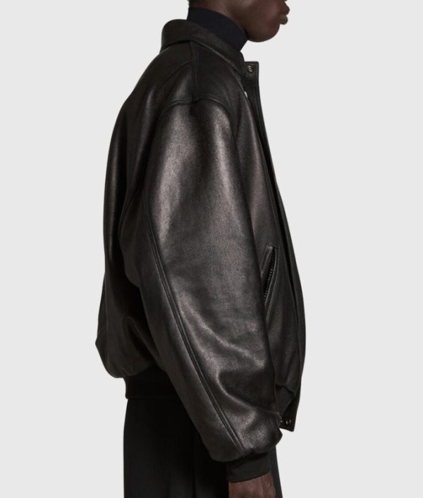 JustinBieberCozyandVintageBlackOversizedLeatherJacket