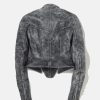 KNWLKatyPerryCroppedDistressedLeather nbsp StripedBikerJacket