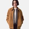 KatieHolmesMangoLeatherBomberJacket