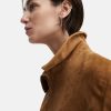 KatieHolmesMangoSuedeLeatherBomberJacket