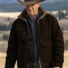 KevinCostnerYellowstoneBlackQuiltedCottonJacket