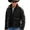 KevinCostnerYellowstoneBlackQuiltedJacket
