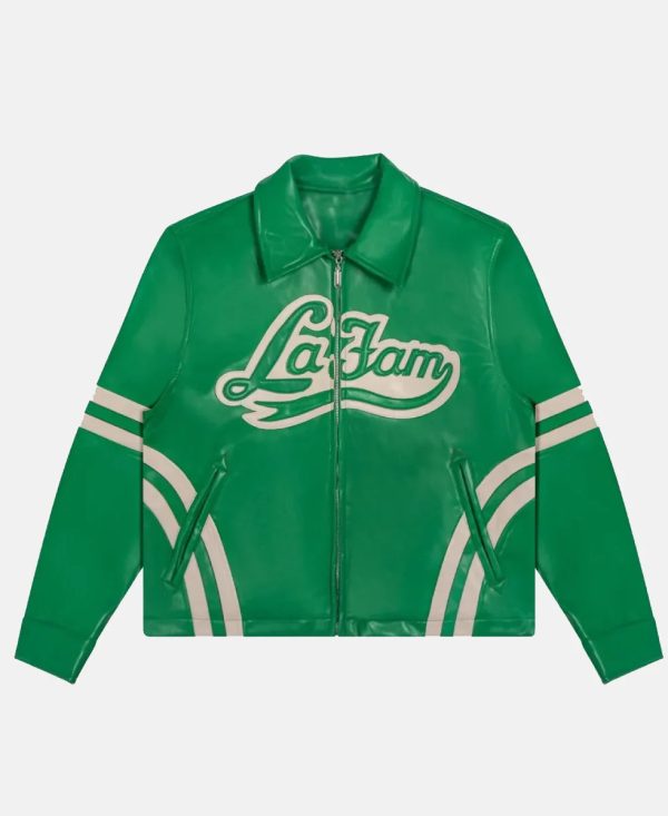 LaFamRetroGreenLeatherJacket