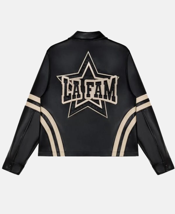 La Fam Retro Black Leather Jacket