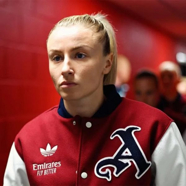 LeahWilliamsonArsenalRedandWhiteVarsityJacket