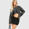 Leather Crop Biker Jacket