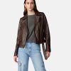 Leather Moto Jacket With Gold Hardware