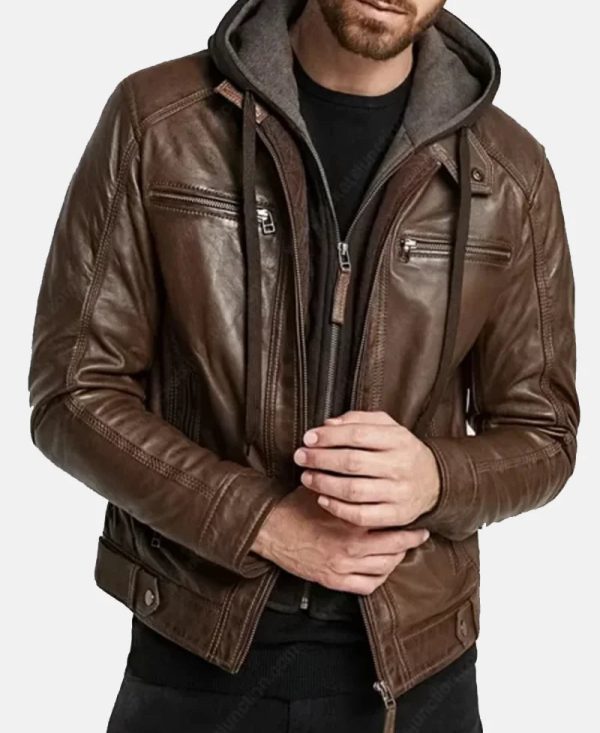 Leonardo DiCaprio Brown Hooded Jacket