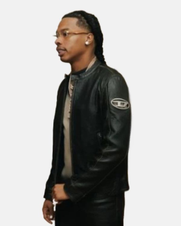Lil Baby Diesel L-Cobbe Classic Vintage Black Leather Biker Jacket