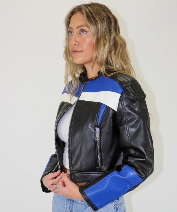 LionessWomenCroppedLeatherJacket