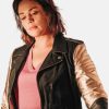 LolaDewaereMademoiselleHolmesTVSeries2024CharlieBlackLEATHERJacket