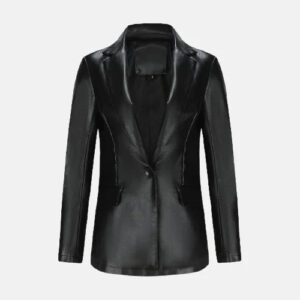 Love Lies Bleeding Kristen Stewart Black Leather Blazer Jacket