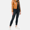 MCMAllOverLogoBrownBikerJacket