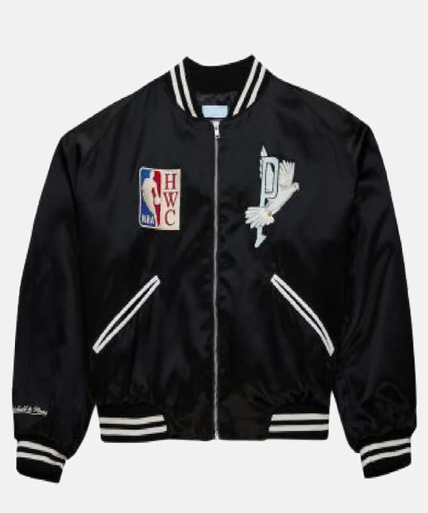 M&N x NBA x Paradis Black Varsity Jacket