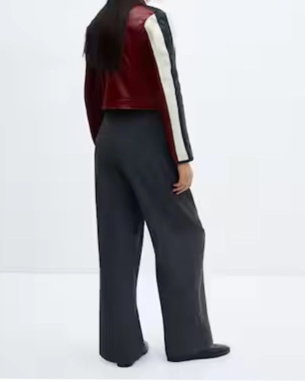 Mango Cherry Leather Crop Jacket