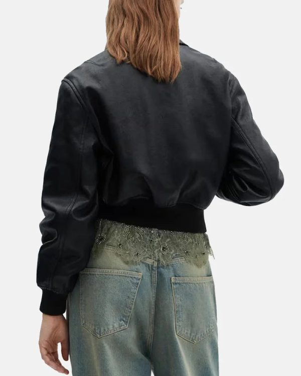 Mango Vintage Leather Effect Jacket