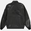 MenSupremeStoneIslandBlackBomberLeatherJacket