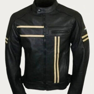 Men’s Black Retro Biker Leather Jacket