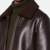 Mens Cadman Aviator BrownFauxLeatherJacket