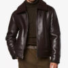 Cadman Aviator Fur Brown Faux Leather Jacket