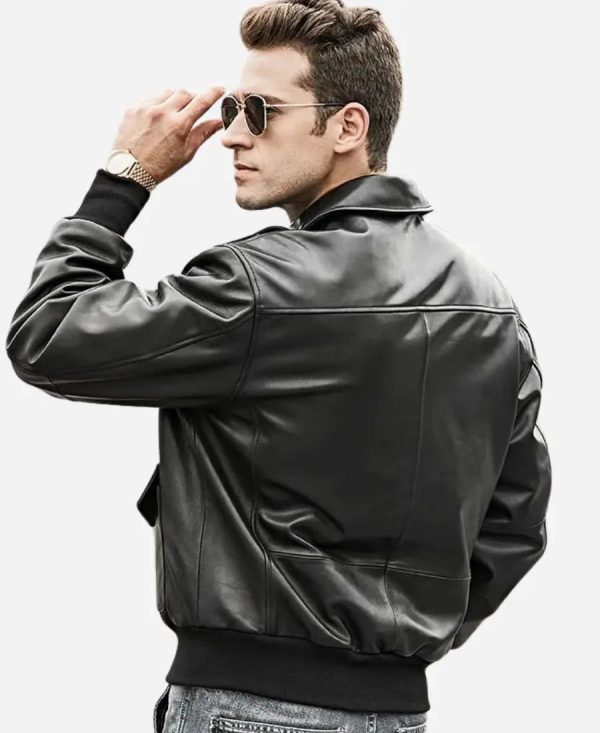 Vintage 96 Bomber Leather Jacket - Image 3