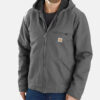 MensCarharttWashedDuckWorkGrayHoodedJacket