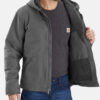 MensCarharttWashedDuckWorkHoodedGrayJacket