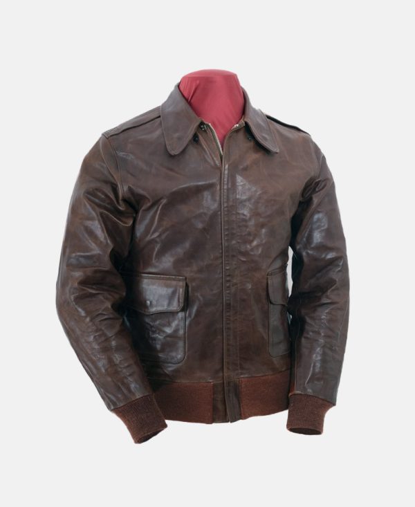 Mens Flying Type A-2 Brown Leather Jacket