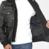 MensGreyBomberJacketRemovableHood