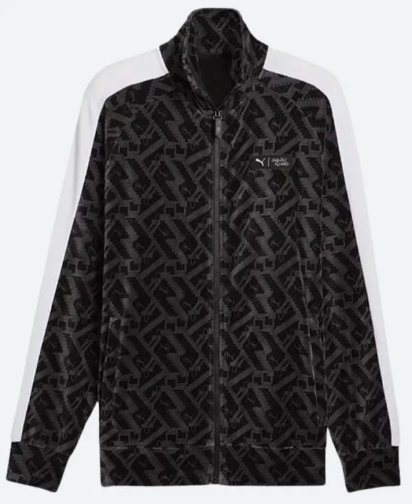 MensPumaXSquidGameVelourBlackTrackJacketForSale