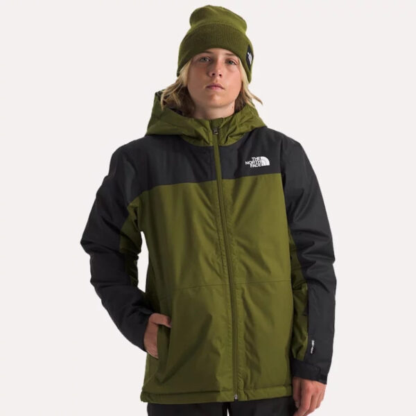 MensTheNorthFaceBoysFreedomInsulatedGreenandBlackPufferHoodedJacket