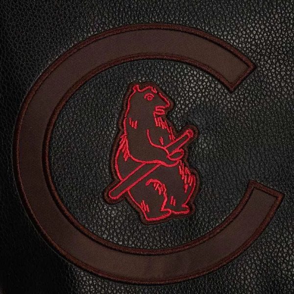 Chicago Cubs Mitchell & Ness Black Blackout Full-Snap Varsity Jacket