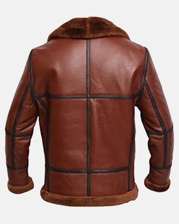 Moore RAF  British Shearling Flight Bomber Brown Sheepskin Leather Jacket