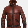 Moore RAF Flying Aviator British Shearling Flight Bomber Brown Sheepskin Leather Jacket