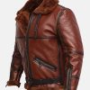 Moore RAF Flying Aviator British Shearling Flight Brown Sheepskin Leather Bomber Jacket