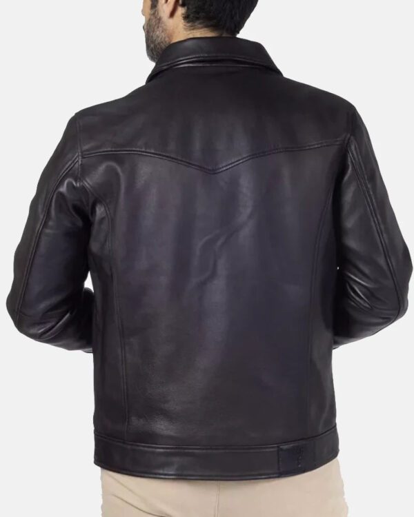MotelRocksClassic Leather Snap- FrontTruckerJacket