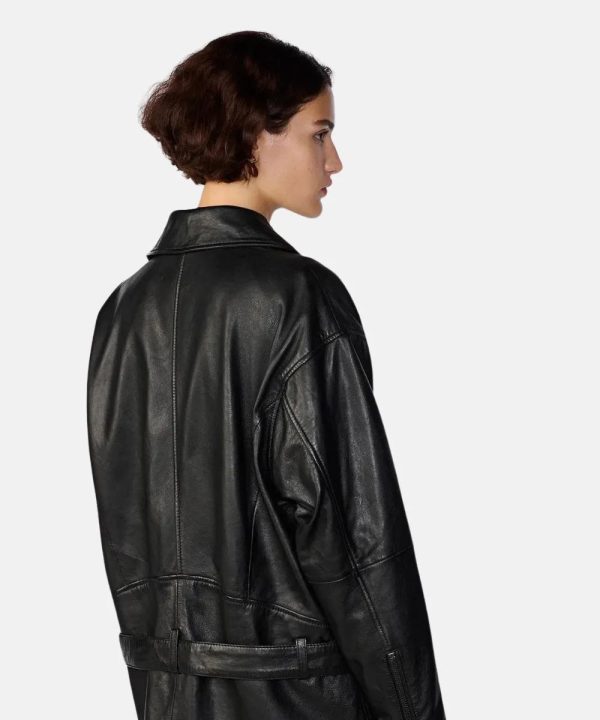 Oversized Moto Leather Jacket - Image 2