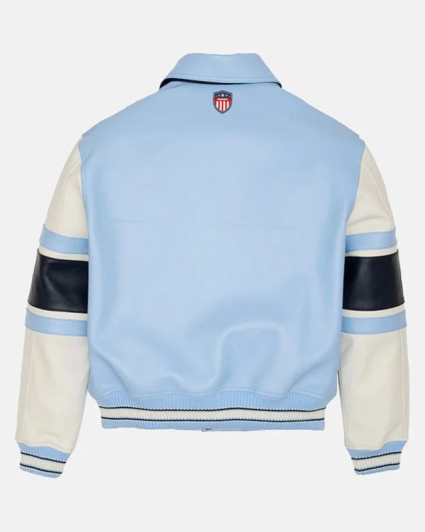 NBA All-Star Limited Edition Iconic Blue & White Leather Bomber Jacket