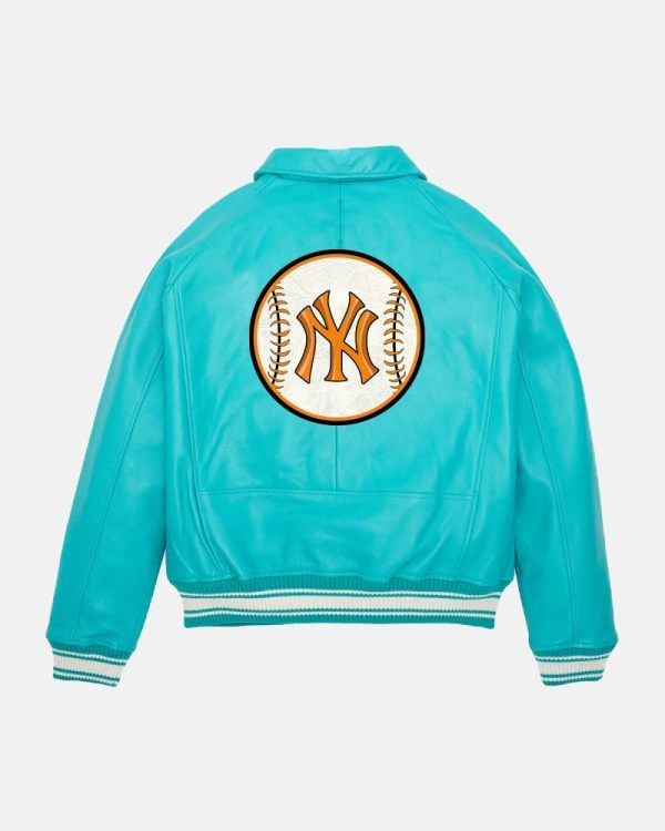 NYC New York Baseball Bomber Leather Jacket