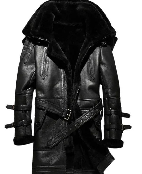 Men Black Fur Long Coat